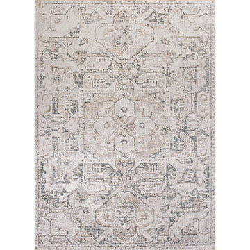 Edith Distressed Medallion Low-Pile Machine-Washable Area Rug